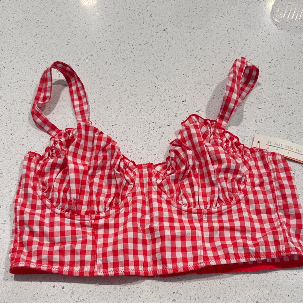Colsie Chic Red Gingham Crop Top